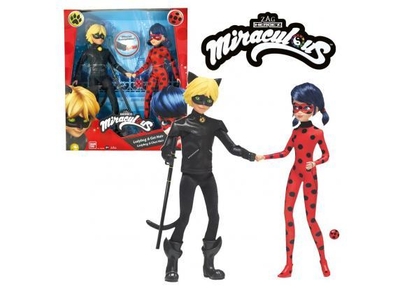 Bandai - Figuren "Miraculous Ladybug & Cat noir" - Jonge superhelden bekend van Netflix - Lieveheersbeestje en Zwarte kat