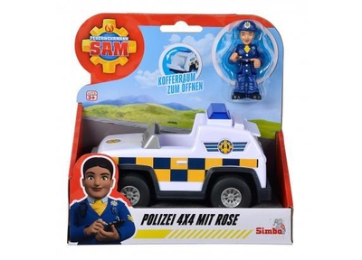 Simba - Brandweerman Sam - Politie - 4x4x met Rose Figuur - Speelgoedvoertuig