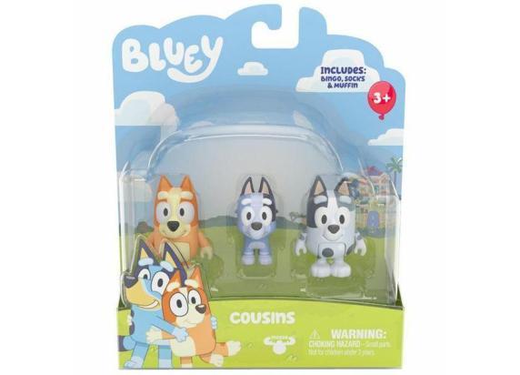 - BLUEY Bluey Cousins 3-pack Binga, Muffin & Socks