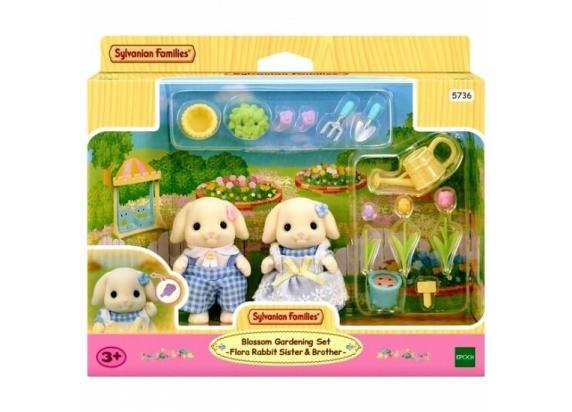 Sylvanian Families 5736 Tuinierenset- bloemen hangoorkonijn broer&zus