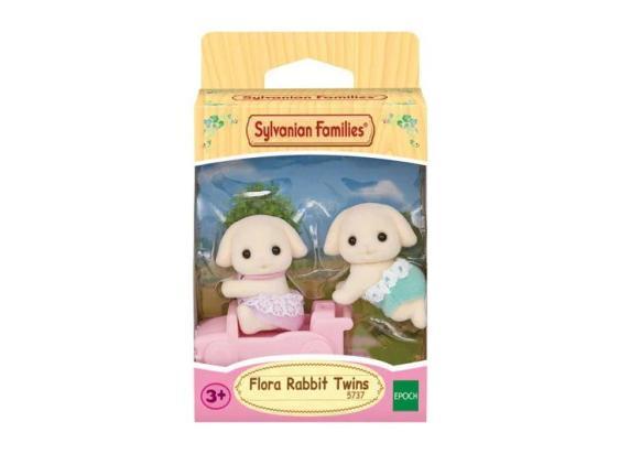 Sylvanian Families 5737 Tweeling Bloemen Hangoor Konijn- 2 fluweelzachte speelfiguren