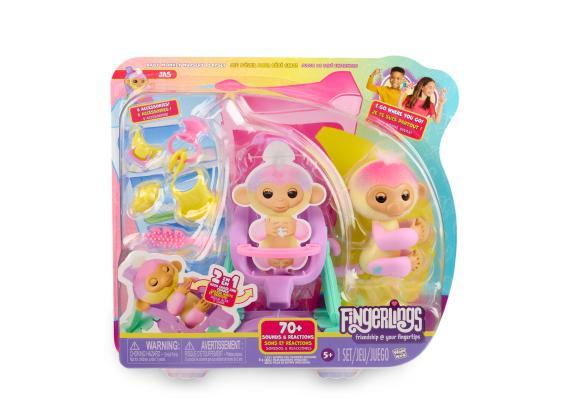 WowWee - Fingerlings Fingerlings geel aapje Posie met speelset