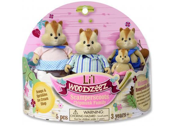 - Li'l Woodzeez Li'l Woodzeez Whiskerelli 4-delige familie aardeekhoorn