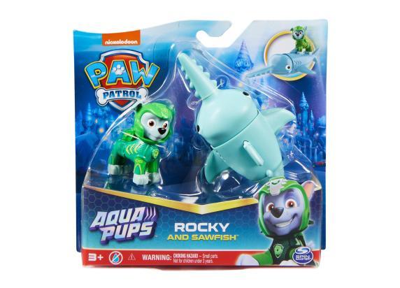 PAW Patrol Aqua Pups - Rocky en Zaagvis - Speelfigurenset