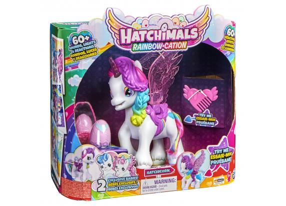 Hatchimals CollEGGtibles - Interactieve Hatchicorn-eenhoorn met slaande vleugels meer dan 60 lichtjes en geluiden en 2 unieke baby's