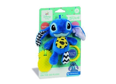 Clementoni - Babyspeelgoed - Stitch Knuffel voor op reis - Sensorisch speelgoed met bijtelement - vanaf 3 maanden