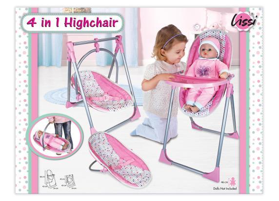 Lissi Dolls 4-in-1 Highchair poppenaccessoireset