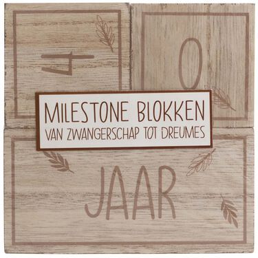 Prénatal milestone blokken hout