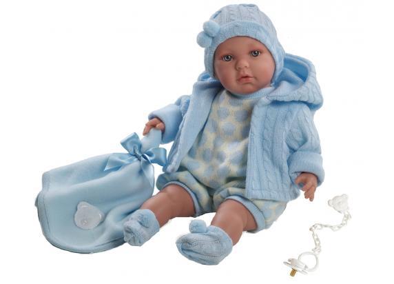 Llorens Llorens Huilbaby pop Pavel 45cm met deken