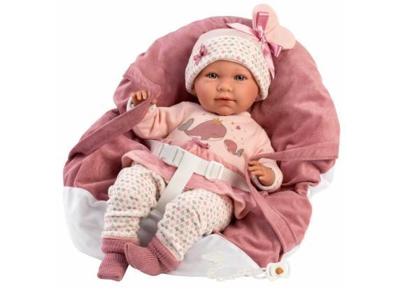 Llorens Mimi 42cm met draagstoel roze