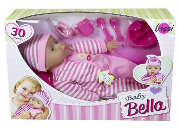 Lissi Dolls Baby pop Bella met eetsetje - maakt geluidjes