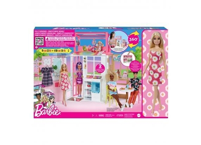 Barbie Vakantiehuis met Barbiepop - Barbie huis met 2 verdiepingen