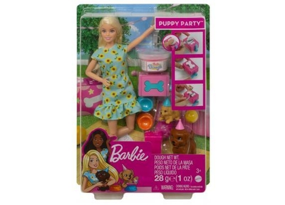 Barbie Barbie Puppy Feestje met pop blond haar