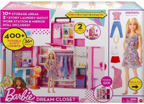 Barbie Droomkast en Barbiepop - Speelset met modepop en barbiekleding