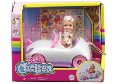 Barbie Barbie Chelsea Auto met pop en puppy