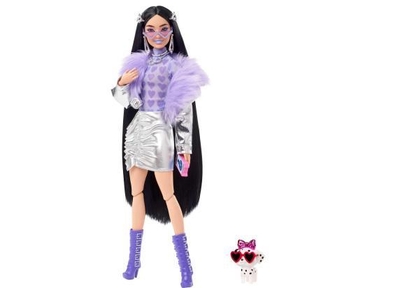 Barbie Barbie EXTRA pop lila outfit met bontjas