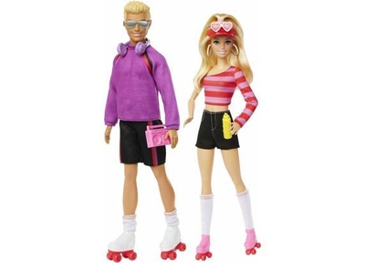Barbie 65 jaar Fashionistas - Barbie en Ken pop - Geïnspireerd klassieke rolschaatserslook 1980