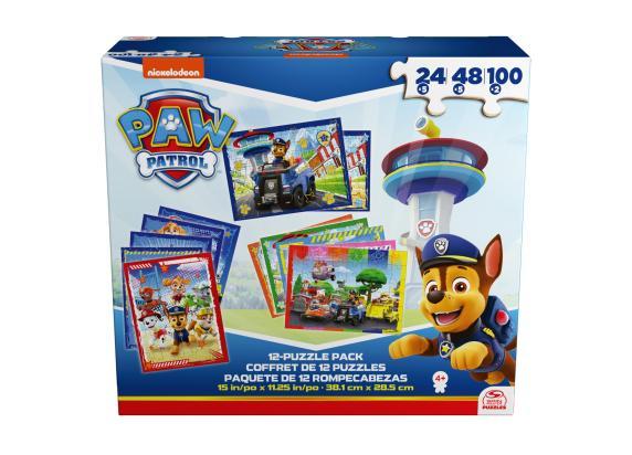 PAW Patrol - 12-delige Puzzelset - 24, 48 en 100 Stukjes