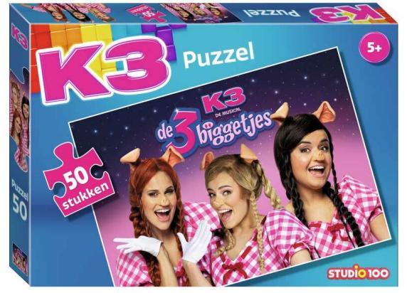 Studio 100 - K3 K3 De 3 Biggetjes puzzel 50 stukjes