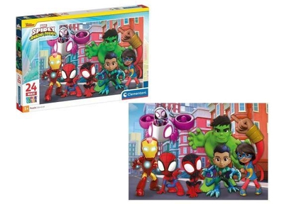 Clementoni - Kinderpuzzel - 24 Maxi Stukjes - Spidey en Zijn Geweldige Vrienden - Vanaf 3 Jaar