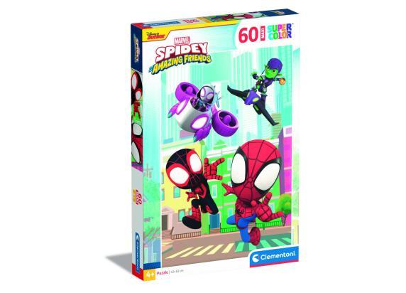 Clementoni - Puzzel 60 Stukjes Maxi Spidey & His Amazing Friends, Kinderpuzzels, 4-6 jaar, 26476