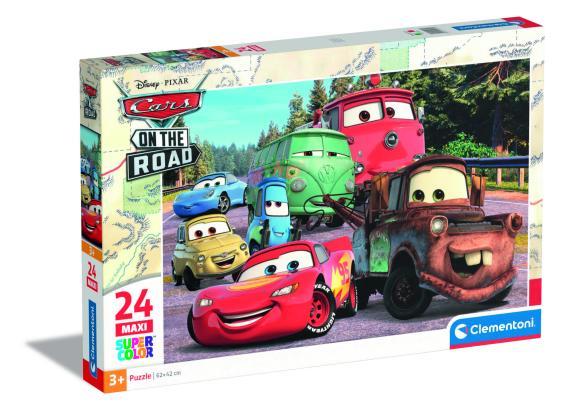 Clementoni - Puzzel 24 Stukjes Maxi Cars On The Road, Kinderpuzzels, 3-5 jaar, 24239