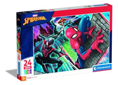 Clementoni - Puzzel - 24 Stukjes - Spider-Man - Maxi Kinderpuzzel - Vanaf 3 Jaar