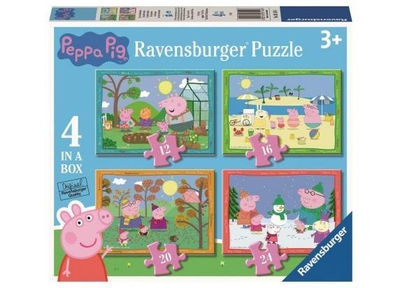 Ravensburger puzzel Peppa Pig: 4 seizoenen - 12+16+20+24 stukjes