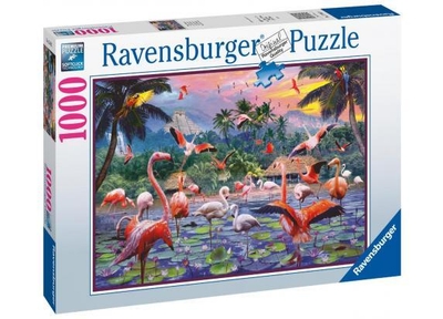 Ravensburger puzzel Roze flamingo's - Legpuzzel - 1000 stukjes