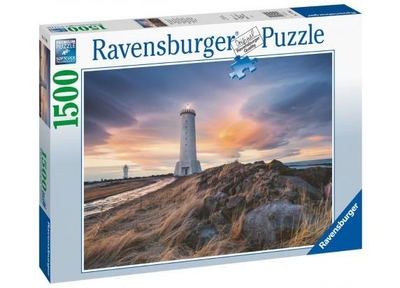 Ravensburger puzzel Prachtige lucht boven de vuurtoren van Akranes IJsland - Legpuzzel - 1500 stukjes