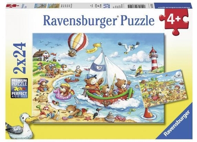 Ravensburger puzzel Vakantie aan het zee - Twee puzzels - 24 stukjes - kinderpuzzel