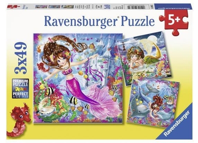 Ravensburger puzzel Betoverende zeemeerminnen - 3x49 stukjes - kinderpuzzel