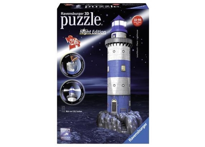 Ravensburger Vuurtoren Night Edition- 3D puzzel gebouw - 216 stukjes