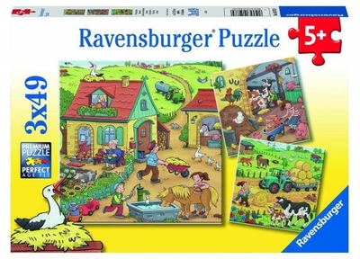 Ravensburger puzzel Boerderij - 3x49 stukjes - kinderpuzzel