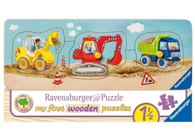 Ravensburger Houten puzzel: Construction Site Vehicles 3st