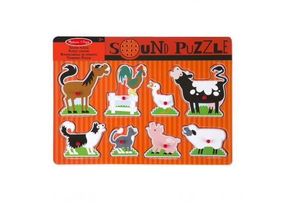 Melissa & Doug Melissa & Doug Houten Geluidspuzzel Boerderijdieren