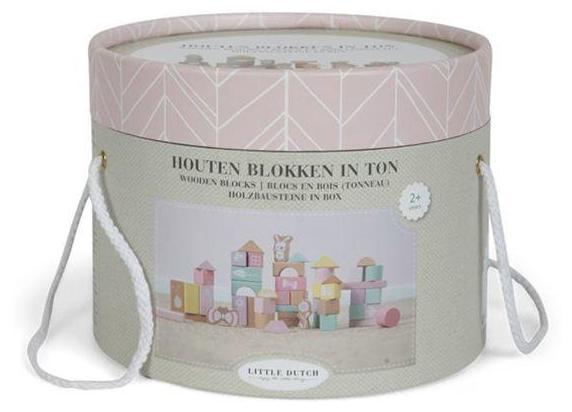 Little Dutch Little Dutch houten blokken in ton roze