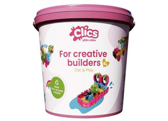 Clics Clics Clic & Play Bucket 8-in-1 - Glitter