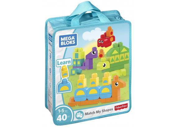 Fisher Price Mega Bloks Vormen leren bouwtas met 40 blokken