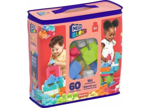 Fisher Price Mega Bloks First Builders tas 60 bouwblokken roze