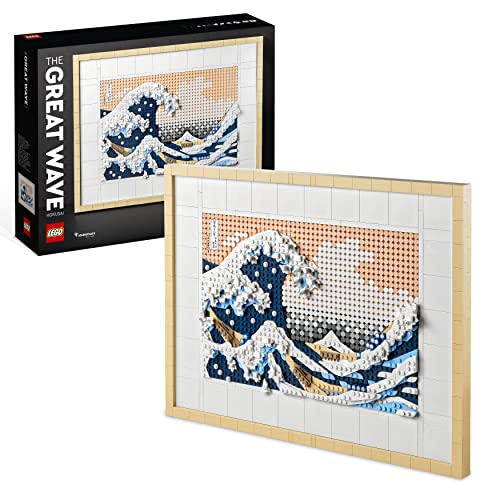 LEGO 31208 Art Hokusai – De grote golf, Ingelijste Japanse 3D Wanddecoratie DIY Knutselpakket voor Creatieve Activiteiten en Hobby's voor Volwassenen, Valentijnscadeau voor Hem en Haar