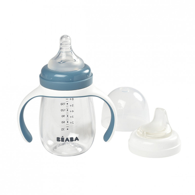 Beaba Evolutieve 2-in-1 Drinkfles 210 ml Windy Blue