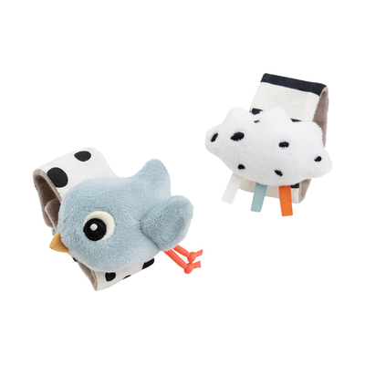 Done by Deer Happy Clouds Polsrammelaar – Set van 2 stuks - Blauw