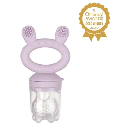 Haakaa Fruitspeen & Bijtring | Lavendel - Fresh Food Teether 2 in 1 | Eerste hapjes | Vanaf 4 maanden