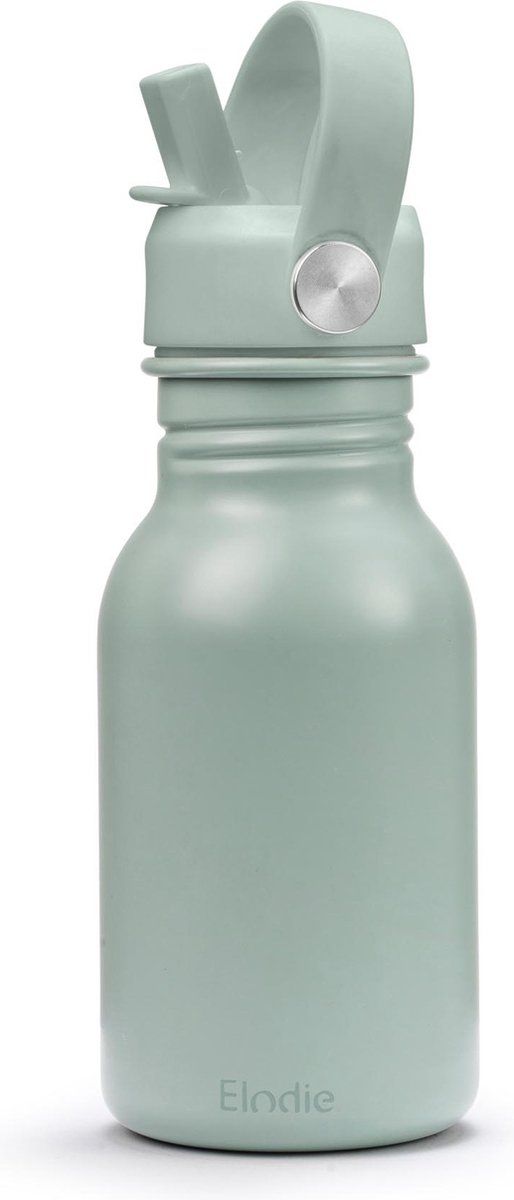 Elodie Water Bottle - Waterflessen Kinderen - Waterfles - Drinkfles met rietje - Drinkbeker - 350 ml - Pebble Green