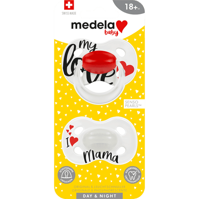 Medela Baby Fopspeen Day & Night Love Mama 18+ Mnd 2 Stuks