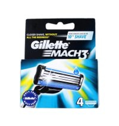 Gillette Mach 3 scheermesjes - 4 stuks