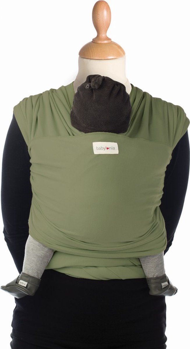 babylonia-draagdoek-tricot-slen-organic-olive-green-olijf-groen