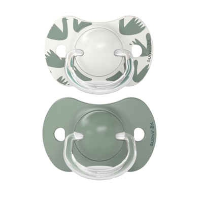 Suavinex A Walk In The Park Reversible Duo Green 6-18m 2 stuks Silicone Fopspenen SXSAP2083140