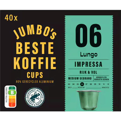 Jumbo's Lungo Impressa Koffiecups 40 Stuks
